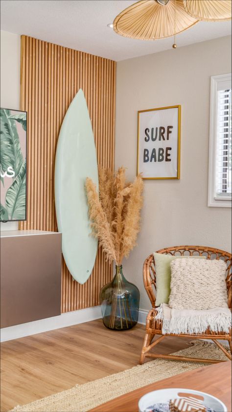 Apartment Beach Aesthetic, Surf Bedroom, Airbnb Apartment, Surf Room Decor, Deco Surf, Beach House Room, Manifesting Board, House Aesthetics, Beach Room Decor