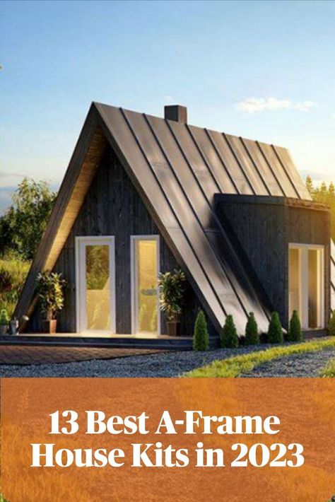 A-frame house made with Avrame DUO House kits. Small A Frame Cabin Plans, A Frame Cabin Floor Plans, Small A Frame Cabin, A Frame Floor Plans, Small Cabin House Plans, Prefab Cabin Kits, A Frame House Kits, Small Prefab Cabins, Cabin Kit Homes