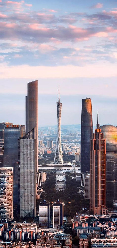 Must Do in #Guangzhou #Canton #tower.The #second #tallest #tower in the #world, the Canton Tower is probably the #1 attraction in Guangzhou! It’s unique shape has given it the nickname “小蛮腰” in Chinese, which means “slim waist.” You can see the tower from Zhujiang New Town or the Canton Tower metro stop. Canton Tower, Canton China, China City, Global City, Chinese Landscape, Dslr Background Images, Guangzhou China, Urban City, City Landscape