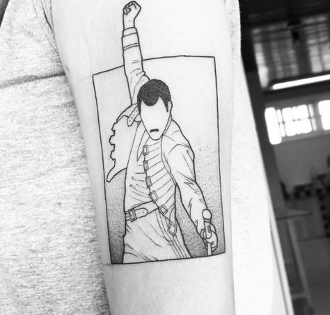 Freddie Mercury Tattoo, Fred Mercury, Tattoo Abstract, Harry Styles Tattoos, Queen Tattoo, Geometric Tattoos, Poke Tattoo, Band Tattoo, Owl Tattoo