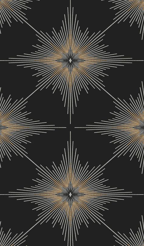 Stellar-Geo-NextWall-Peel-&-Stick-NW53000 Condo Wallpaper, Luxury Accent Wall, Bedroom Molding, Maximalism Wallpaper, Atomic Wallpaper, Steakhouse Design, Celestial Wallpaper, Star Pattern Design, Black And Gold Background