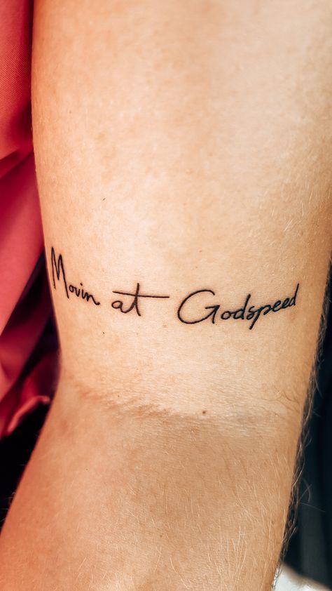 Cute Dainty Western Tattoos, Western Faith Tattoo, Men’s Longhorn Tattoo, Zach Bryan Godspeed Tattoo, Western God Tattoos, Heading South Tattoo, Moving At Godspeed Tattoo Zach Bryan, Parker Mccollum Tattoo Ideas, Godspeed Zach Bryan Tattoo