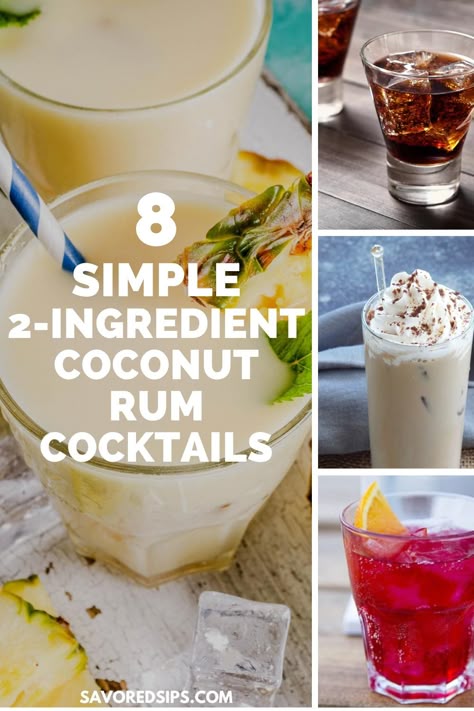 Rum and coconut are a classic flavor combination that instantly evokes warm weather, tropical beaches, and seaside vacations. Who doesn't want to be there right now? I sure do. But if you can't be, the fastest way to invoke the easy, breezy feeling is with a coconut rum cocktail. Coconut Rum Recipes, Coconut Rum Cocktails, Rum Drinks Easy, Rum Cocktails Easy, Malibu Rum Drinks, Coconut Rum Drinks, Coconut Milk Drink, Rum Drinks Recipes, Malibu Coconut