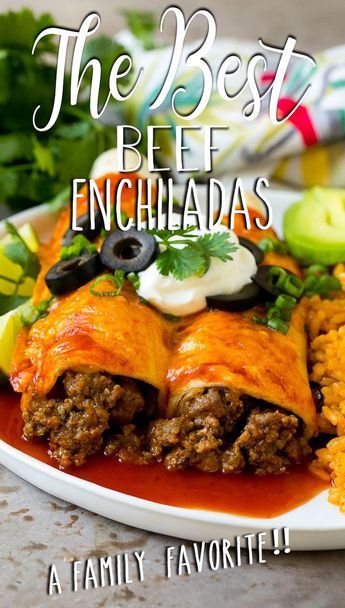 Best Beef Enchiladas Ever, Ground Beef And Rice Enchiladas, Simple Beef Enchilada Recipe, Ground Beef Enchiladas Flour Tortillas, How To Make Enchiladas Beef, Red Enchilada Sauce Uses, Beef Enchalidas Recipes, Recipes Using Ground Beef Quick Meals, Beef Enchiladas With Red Sauce Casserole