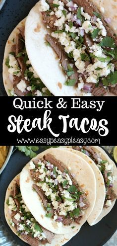 Steak Soft Tacos Recipes, Stake Tacos Recipe Easy, How To Make Steak Tacos, Steak Tacos Recipes Easy, Steak Tacos Recipes, Easy Steak Tacos, Easy Taco Pizza, Steak Taco Recipe, Steak Taco