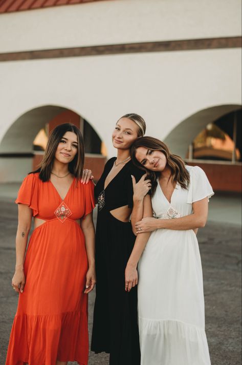 Need a dress for a special occasion? 3 Girlfriends Photoshoot, Posing 3 People, Trio Professional Photoshoot, Group Of Three Photoshoot, Three Sister Poses For Pictures, 4 Women Photoshoot, Poses For Groups Of 3, Poses For Girlfriends, 3friends Picture Ideas