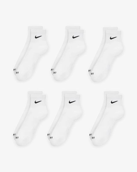 Nike Everyday Plus Cushioned Training Ankle Socks (6 Pairs). Nike.com Nike Socks Women, Nike Ankle Socks, Nike Shocks, White Nike Socks, Bday List, Barbie Doll Set, What I Want For Christmas, Bday Wishlist, Bf Gifts