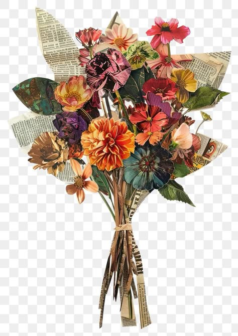 Png Art Aesthetic, Collage Images Aesthetic, Collage Art Material, Plant Collage Art, Flowers For Collage, Cutouts Aesthetic, Canvas Keyword, Newspaper Png, Flowers Cutout