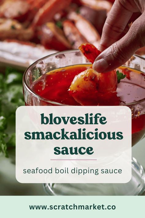 Spice up your seafood dishes with Bloves Smackalicious seafood boil sauce! This delectable dipping sauce, crafted by YouTube star BlovesLife, is a perfect complement to fish, shrimp and crab. Seafood Dipping Sauce, Seafood Sauces, Seafood Sauce Recipe, Dressing Gravy, Seafood Boil Sauce, Recipes For Game Day, Apple Party, Bbq Chips, Condiments Recipes