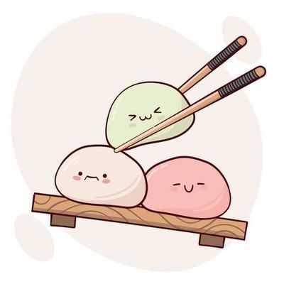 Sakura Mochi, Illustration Japanese, Food Kawaii, Cartoon Food, Japanese Drawings, Food Cartoon, Doodle Cartoon, Cute Food Drawings, Food Drawings