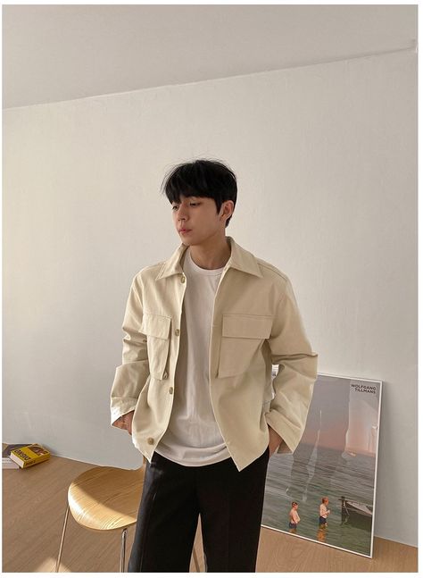 FLYDAY Alice Trucker Jacket | Jackets for Men | KOODING Spring Jacket For Men, Beige Trucker Jacket Outfit Men, Beige Layered Outfit, Mens Trucker Jacket Outfit, Boys Jackets Fashion Outfit, Beige Fashion Men, Korean Jacket Outfit Men, Mens Cream Jacket Outfit, Beige Shirts Men