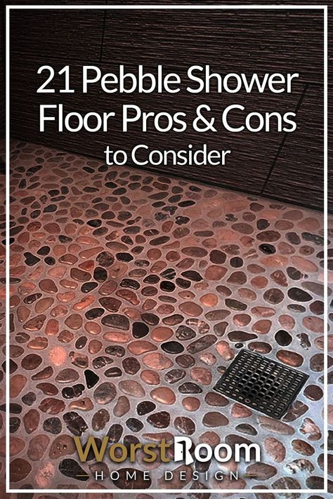 21 Pebble Shower Floor Pros & Cons to Consider Western Basement, Spa Shower Ideas, Spa Bathroom Ideas Master Bath, Pebble Tile Shower Floor, Stone Shower Floor, Pebble Tile Shower, Pebble Shower, Pebble Shower Floor, Rock Floor