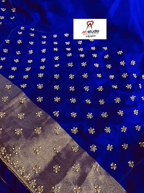 Blouse Ariwork Designs, Blue Blouse Work Designs, Latest Pattern Blouse Designs, Blue Maggam Work Blouse Designs, Simple Embroidery Designs For Blouse, Butti Work Embroidery, Simple Maggam Work Designs, Zardosi Blouse, Magam Work Designs