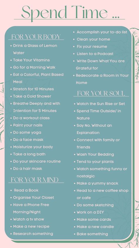 Ways To Make Life More Interesting, Me Time Things To Do, Feel Good Things To Do, How To Do Things For Yourself, Things To Do For Self Improvement, Things To Relax Yourself, Mindful Things To Do, Free Time Ideas Things To Do, Things To Do To Reset