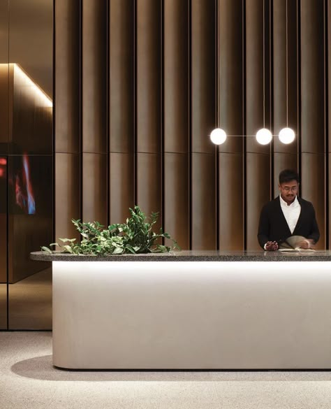 Reception Area Design, Vstupná Hala, Office Reception Design, Modern Reception Desk, Hotel Lobby Design, Lobby Interior Design, Reception Desk Design, Office Design Inspiration, Office Interior Design Modern