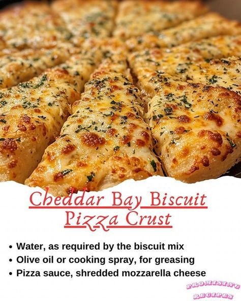 Cheddar Bay Biscuits Pizza, Cheddar Bay Pizza Crust, Biscuit Pizza Crust, Bread Garlic, Biscuit Pizza, Cheddar Bay Biscuits, Biscuit Mix, Baking Goods, Pizza Night