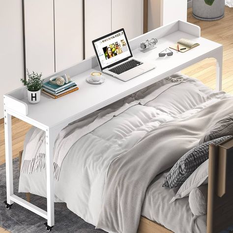 Amazon.com: Tribesigns Overbed Table with Wheels, Queen Size Mobile Computer Desk Standing Workstation Laptop Cart, Over Bed Table with Heavy Duty Metal Leg : Health & Household Standing Workstation, Over Bed Table, Mobile Computer Desk, Standing Work Station, Desk Standing, Overbed Table, Computer Stand For Desk, Modern Home Office Desk, Table With Wheels