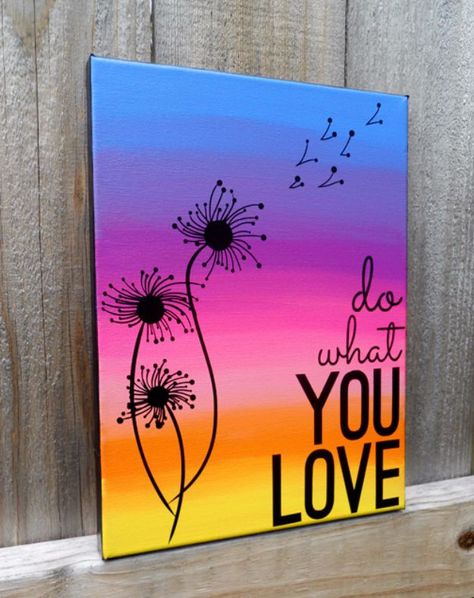 DIY Canvas Painting Ideas - Quote Canvas Art - Cool and Easy Wall Art Ideas You Can Make On A Budget #painting #diyart #diygifts Canvas Art Quotes, Simple Wall Art, Simple Canvas Paintings, Cute Canvas Paintings, Easy Canvas Art, Hur Man Målar, Easy Canvas Painting, Canvas Painting Diy, Small Canvas Art