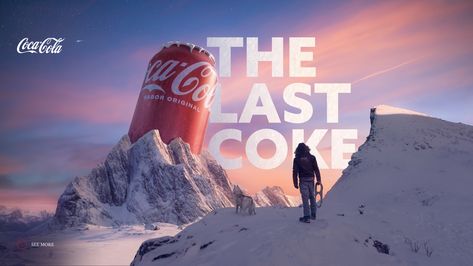 THE LAST COKE - COCA COLA - MATTE PAINTING on Behance Coke Creative Ads, Matte Painting Ideas, Sun Set Sky, Matt Painting, Coca Cola Poster, Coke Ad, Magazine Design Cover, Car Advertising Design, Adobe Photoshop Design