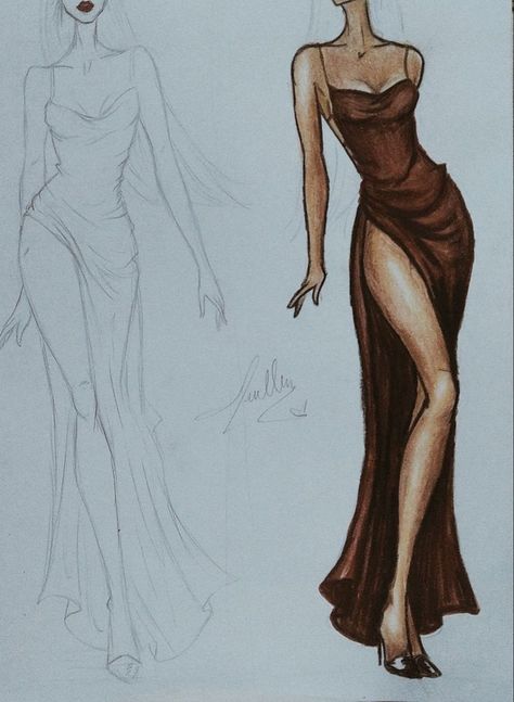 Prom Dress Designs Drawing, Fashion Sketches Wedding Dresses, Fashion Art Illustration Sketchbooks, Fashion Designer Aesthetics Sketch, Prom Sketches, Prom Dress Design Sketch, How To Draw A Fashion Figure Sketch, Prom Dress Sketches Design, Fashion Design Collection Sketch