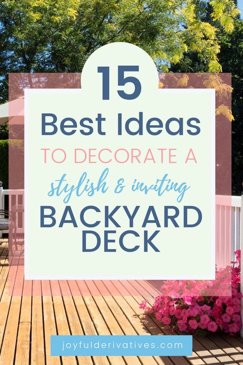 Large Decks Ideas, Budget Deck Decorating Ideas, Large Outdoor Deck Decorating, Patio Deck Ideas Decor, Outside Deck Decor, Party Deck Ideas Backyards, Comfy Deck Ideas, Second Story Deck Decorating Ideas, Decking Decor Ideas