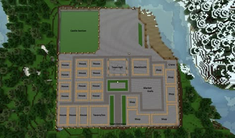 Town Plan Minecraft Map Minecraft Kale, Minecraft Medieval Village, Minecraft Castle Blueprints, Villa Minecraft, Construction Minecraft, Minecraft Kingdom, Minecraft Decoration, Rumah Minecraft Sederhana, Minecraft Houses Blueprints