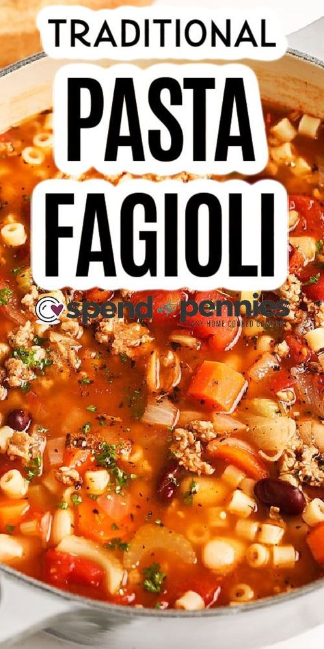 Soup With Veggies, Pasta Fagioli Soup Recipe, Pasta And Beans, Easy Homemade Soups, Pasta Fagioli Recipe, Pasta Fagioli Soup, Pasta E Fagioli Soup, Cozy Soup, Fagioli Soup