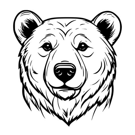 Check this out on SVG.io How To Draw A Bear Face, Bear Template Free Printable, Bear Head Drawing, Bear Head Silhouette, Bear Svg Free, Earthen Oven, Grizzly Bear Drawing, Bear Face Drawing, Bear Coloring Page