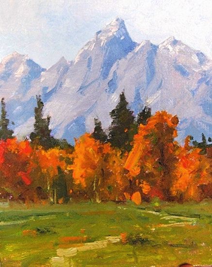 Simple Fall Landscape, Fall Landscapes To Paint, Fall Scene Acrylic Painting, Simple Fall Landscape Painting, Fall Landscapes Acrylic, Fall Art Landscape, Fall Paintings Landscape, Autumn Landscape Oil Painting, Art Inspo Landscape