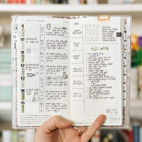 Hobonichi Daily Pages, Hobonichi Aesthetic, Muji Gel Pens, Hobonichi Inspiration, Journal Content, Hobonichi Ideas, Travelers Notebook Setup, Hobo Weeks, Tombow Fudenosuke