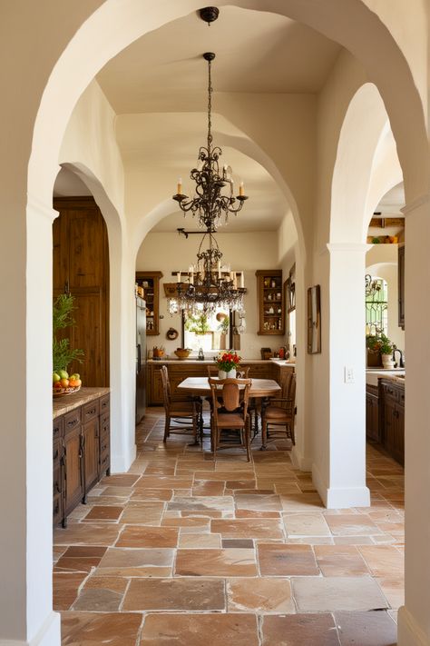 20 Spanish Mediterranean Kitchen Ideas – The Crafty Hacks Spanish Interior Design Kitchen, Spanish House Interior Design, Meditterean Kitchen, Spanish Tile House, Spanish House Aesthetic, Spanish Kitchen Ideas, Mediterranean Laundry, Spanish Modern Kitchen, Mexican Hacienda Kitchen