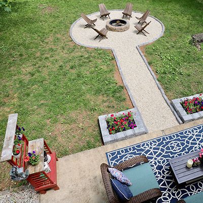 Paver Fire Pit Ideas, Paver Fire Pit, Yard Remodel, Outdoor Makeover, Fire Pit Seating Area, Outside Fire Pits, How To Build A Fire Pit, Fire Pit Ideas, Fire Pit Landscaping