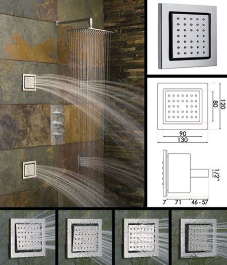 Shower Styling, Master Bath Shower, Shower Over Bath, Shower Jets, Dream Shower, Bathroom Shower Design, Double Shower, Steam Shower, Massage Machine