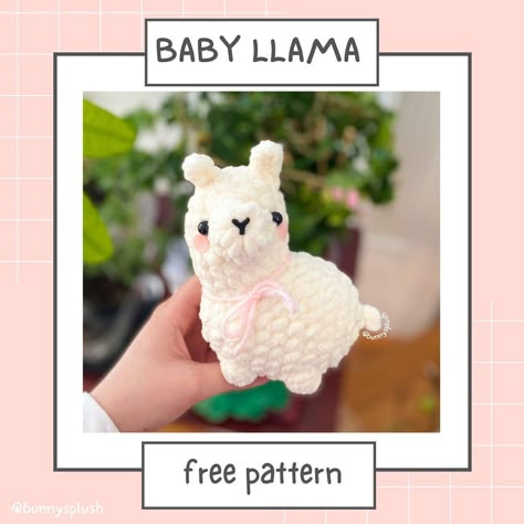 Preppy Crochet, Seni Korea, Baby Llama, Easy Crochet Animals, Quick Crochet Patterns, Crochet Plushies, Crochet Animals Free Patterns, Kawaii Crochet, Crochet Design Pattern