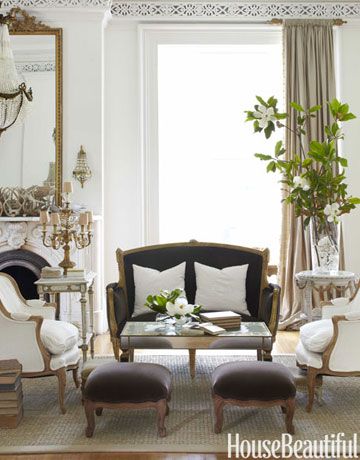 12 Luxe Living Room Designs- Page 7 Euro Trash, Seagrass Rug, French Living, Vintage Curtains, Design Salon, A Living Room, Galveston, Formal Living Rooms, Formal Living