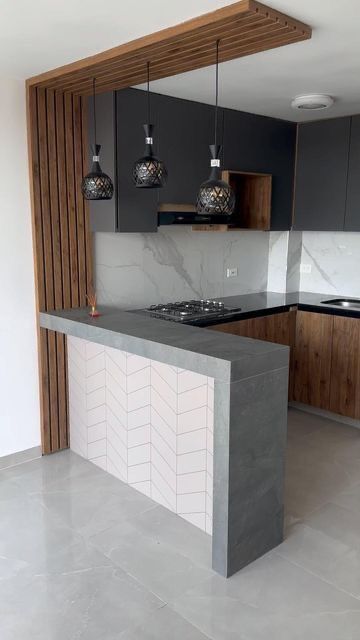 Zen Kitchen, Desain Pantry, Kitchen Interior Design Decor, Kitchen Design Modern, Counter Design, Kitchen Interior Design Modern, Kitchen Design Plans, Modern Kitchen Cabinets, House Design Kitchen