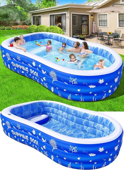 Swimming Pool Backyard, Blow Up Pool, Family Swimming, Pool Backyard, Kiddie Pool, Water Party, Summer Water, Outdoor Decor Backyard, Inflatable Pool