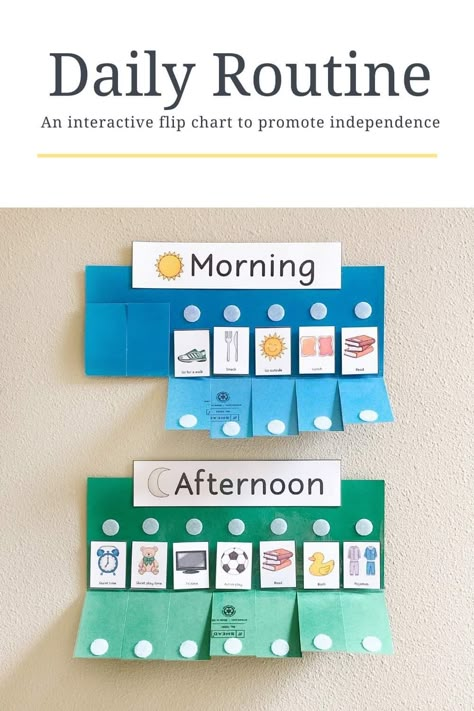 Routine Flip Chart, Daily Routine Chart For Kids, Daily Routine Kids, Uppfostra Barn, Kids Routine Chart, Daily Routine Chart, Toddler Routine, Kids Schedule, Baby Learning Activities