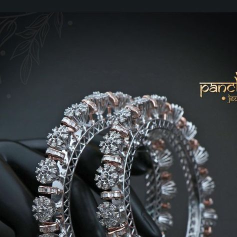 PANCHRATTAN JEWELLERS on Instagram: "Royal Pacheli Bangles made to Resemble Elegance & Lavishness, studded with Diamonds to Enhance the Bridal Look..  Explore Stunning & Exclusive Collection of Jewellery at Wholesale Prices..  #pancharatanjewellers #karolbagh #newdelhi #diamond #jewellery #bangles #kadas #pachelibangles #amazing #dimondslove #diamondaddict #girlslovefordiamonds #bridaljewellery #brideslove #loveforjewellery #weddingjewellery #indianbride #classic #look #glamour #luxury #stylish #jewellerylovers #majikcolors" Pacheli Bangle Diamond, Diamond Kada Bangles, Silver Bracelet Designs, Gold Ideas, Jewellery Bangles, Diamond Bracelet Design, Bangles Making, Bridal Bangles, Bangles Jewelry Designs