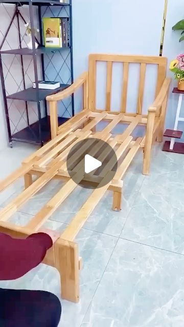 Eco Woodworks Guide on Instagram: "Chair by Day, Bed by Night! 🪑🌙 Check out this wooden chair with a twist - slide and stretch it out, and voila, it becomes a comfy bed! Ideal for small spaces or when you need an extra sleeping spot. Discover how to make multifunctional furniture like this by clicking the link in our bio for a FREE 440-page woodworking guide. Dm for Credit or Removal Request (no copyright infringements intended) #woodworking #multifunctionalfurniture #diychair #space-saving #diyfurniture" Wooden Chair Plans, Fold Out Beds, Chair Design Wooden, Transforming Furniture, Simple Woodworking Plans, Diy Outdoor Furniture Plans, Bed With Slide, Woodworking Plans Diy, Learn Woodworking