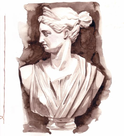 watercolor sketchbook antique study art Greek Drawing, Antique Study, Art Alevel, Life Drawing Reference, Art Assignments, Study Art, Celebrity Drawings, Watercolor Sketchbook, Inspiration Painting