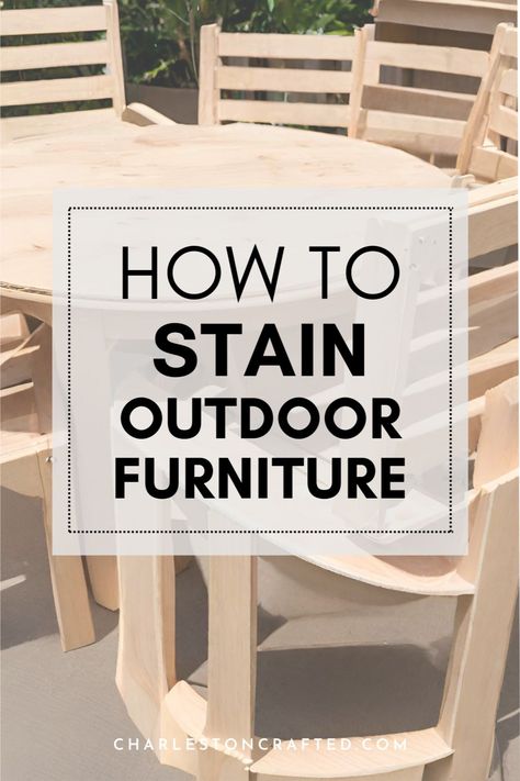 Get your outdoor furniture looking brand new with a fresh stain! Learn how to do it yourself with our easy-to-follow guide. #OutdoorDesign #StainingTips #DIYProjects Outdoor Wood Table, Painted Outdoor Furniture, Solid Stain, Stain Techniques, Staining Furniture, Outdoor Wood Furniture, Diy Plant Stand, Woodworking Skills, Outdoor Wood