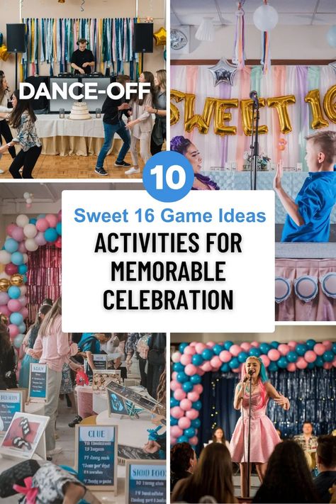 Sweet 16 Game Ideas: Activities for Memorable Celebration Sweet 16 Party Ideas Games, Sweet 16 Entertainment Ideas, Sweet 16 Game Ideas, Sweet 16 Party Games, Sweet 16 Games, Sweet 16 Party Planning, Charades Game, Dare Games, Name That Tune