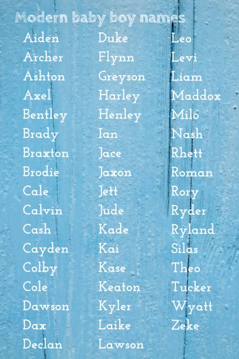 Modern Baby Boy Names - DadTypical Men’s Names, Boy Last Names, T Names For Boys, A Names Boys, E Names For Boys, D Names For Boys, Cool Guy Names, C Names For Boys, Cute Boy Names Unique