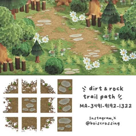 Path Animal Crossing, Rock Path, Cottagecore Animal Crossing, Acnh Path, Motif Acnl, Acnh Cottagecore, Acnh Paths, Ac New Leaf, Cozy Gaming