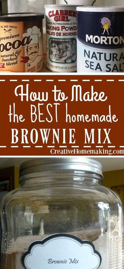 Best Brownie Mix, Homemade Brownie Mix, Homemade Cake Mixes, Brownie Mix Recipes, Mix In A Jar, Homemade Dry Mixes, Homemade Brownie, Easy Brownie, How To Make Brownies