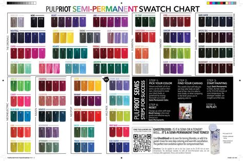 Pulpriot Color Chart, Pulpriot Haircolor Ideas, Pravana Vivids Color Chart, Pulp Riot Hair Color Swatches, Pulp Riot Hair Color Formulas, Pulpriot Haircolor, Multi Coloured Hair, Hair Dye Color Chart, Colorful Highlights