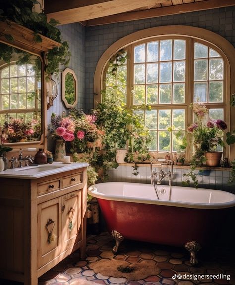 Nature Inspired Bathroom, Decor Bathroom Ideas, Cottagecore House, Cottage Core House, Ideas Bathroom Decor, Nordic Winter, Cottagecore Home, Elegant Garden, Cottage Bathroom