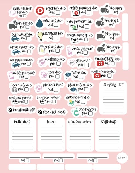 Cricut Planner Stickers, Cricut Planner, Make Planner, How To Make Planner, Bill Planner, Digital Planner Ideas, Planning Routine, My Ocd, Aesthetic Planner