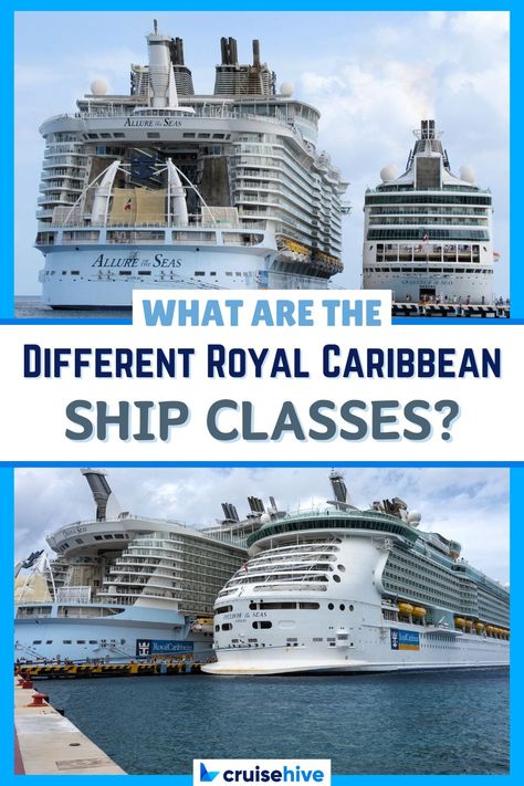 We guide you through the different Royal Caribbean ship classes, from the earlier Vision-class vessels all the way to the giant Icon-class! via @cruisehive Rhapsody Of The Seas, Enchantment Of The Seas, Liberty Of The Seas, Royal Caribbean Cruise Ship, Cruise Secrets, Freedom Of The Seas, Top Cruise, Cruise Food, Royal Caribbean Ships